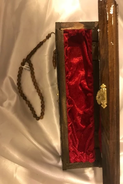 Tespih Kuka Doğal Ahşap Tesbih Gümüş İmameli Ahşap Kutulu - 2