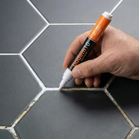 Derz Kalemi Hızlı Kuruyan Yedek Uç Su Bazlı Kokusuz Derz Dolgu Fayans Yenileme Boyası 4 Adet Beyaz - Resim 4