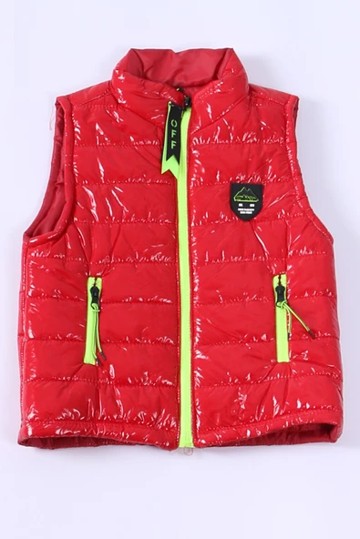 ERKEK ÇOCUK ŞİŞME YELEK DÜZ RENK FERMUAR CEPLİ E16 HCM00324 - 2