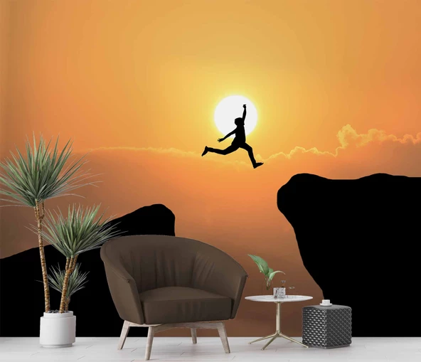 Dağ ve Günbatımı Manzaralı Duvar Kağıdı - Resim 6