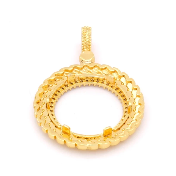 Yarım Altın Çerçeveli Kolye Ucu Altın Kaplama TGR-614 - Resim 5