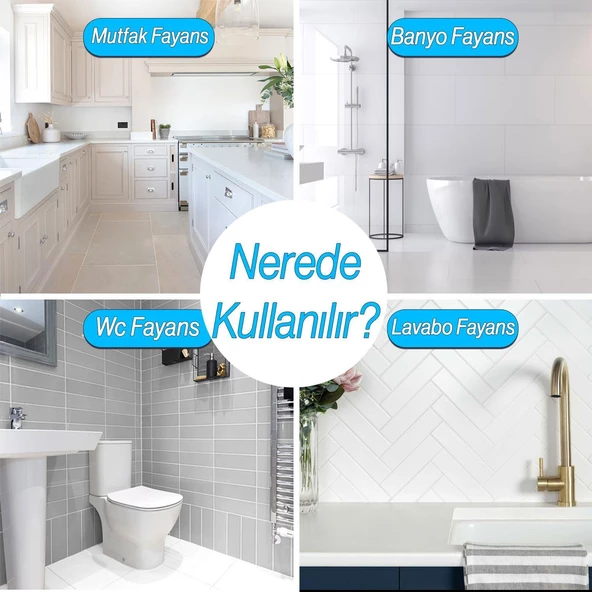 Derz Kalemi Hızlı Kuruyan Yedek Uç Su Bazlı Kokusuz Derz Dolgu Fayans Yenileme Boyası 4 Adet Beyaz - Resim 6