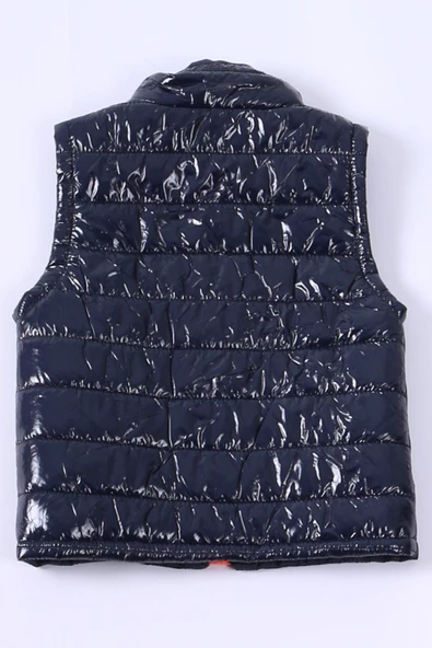 ERKEK ÇOCUK ŞİŞME YELEK DÜZ RENK FERMUAR CEPLİ E16 HCM00324 - 6