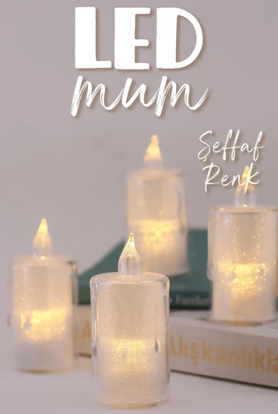 4 Adet Eriyen Mini Led Mum Seti Pilli Dumansız Alevli Ledli Dekoratif Yapay Mum Dekor Işığı 6cm - 2