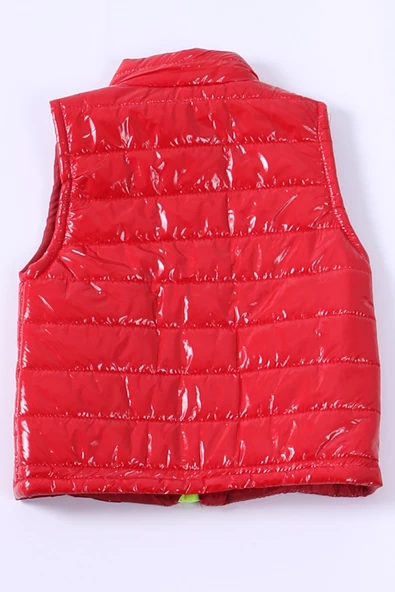 ERKEK ÇOCUK ŞİŞME YELEK DÜZ RENK FERMUAR CEPLİ E16 HCM00324 - 3