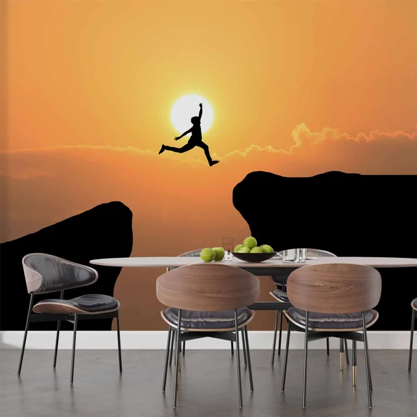 Dağ ve Günbatımı Manzaralı Duvar Kağıdı - Resim 5