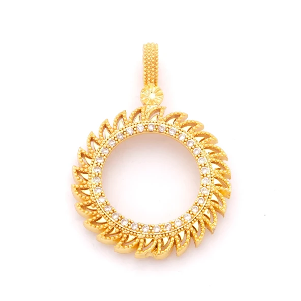 Yarım Altın Çerçeveli Kolye Ucu Altın Kaplama TGR-610 ürün görseli
