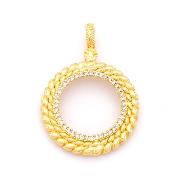 Yarım Altın Çerçeveli Kolye Ucu Altın Kaplama TGR-614 ürün görseli