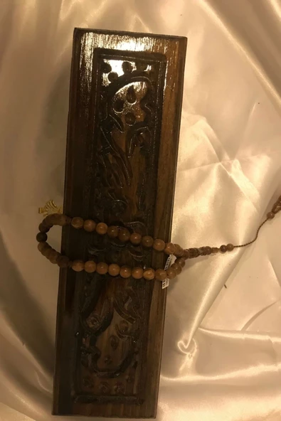 Tespih Kuka Doğal Ahşap Tesbih Gümüş İmameli Ahşap Kutulu - 5