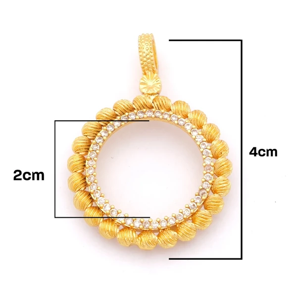 Yarım Altın Çerçeveli Kolye Ucu Altın Kaplama TGR-608 - Resim 2