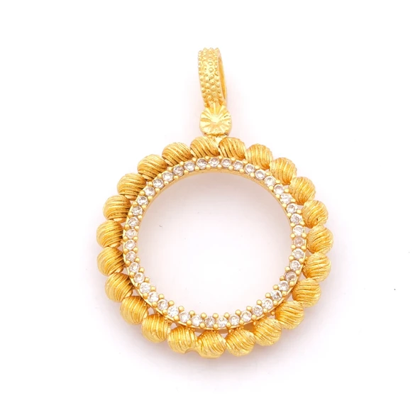 Yarım Altın Çerçeveli Kolye Ucu Altın Kaplama TGR-608 ürün görseli