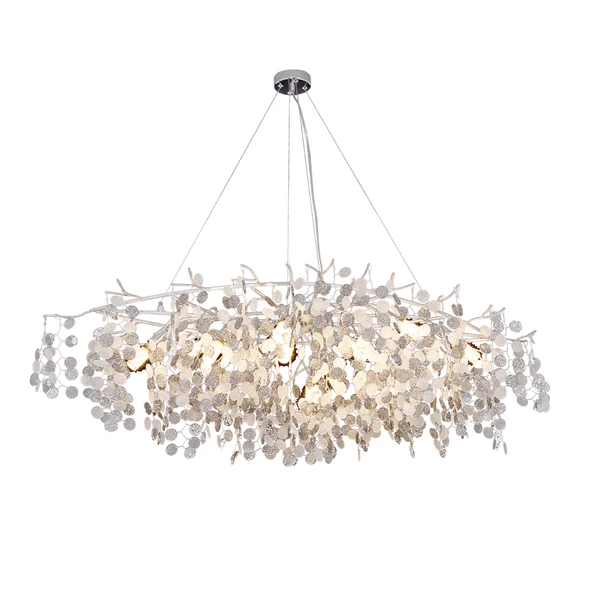 Apliqa Masal Sıralı Krom Yemek Masası Üstü, Kristal Taşlı Modern, Oturma Odası, Salon Avize - Resim 2