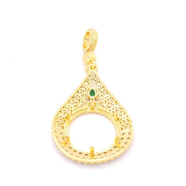 Çeyrek Altın Çerçeveli Kolye Ucu Altın Kaplama TGR-683 - Resim 5