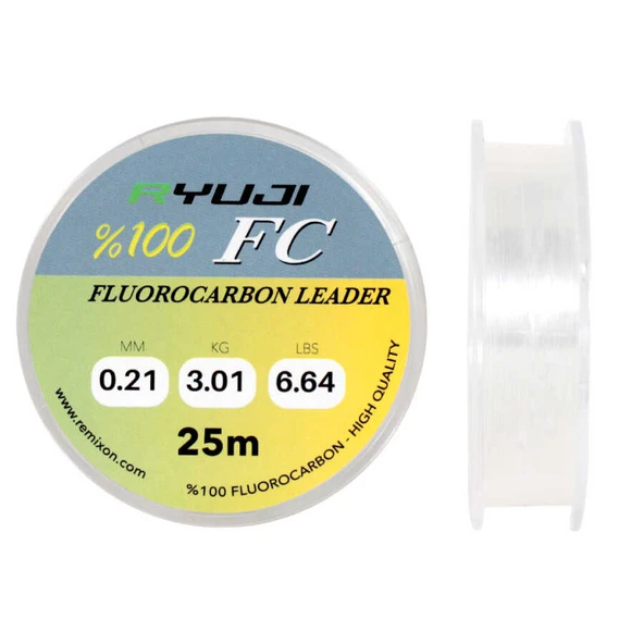 RYUJI FLUORO CARBON LEADER 25M, MİSİNA  Standart 0,33 - 2