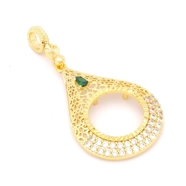 Çeyrek Altın Çerçeveli Kolye Ucu Altın Kaplama TGR-683 - Resim 3