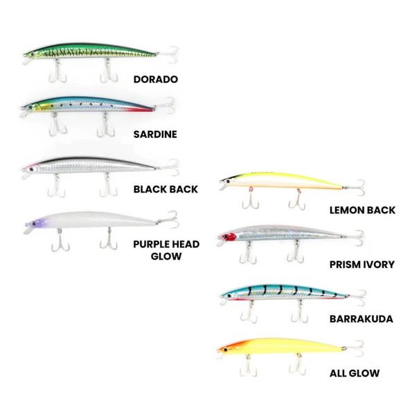 RYUJI BAY MINNOW SINKING 14.5CM, 24,5GR  Standart BLACK BACK