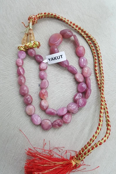 Yakut Kolye Doğal Taş Yakut 1 cm taşlı Kolye Yakut Gücün Taşı - 3