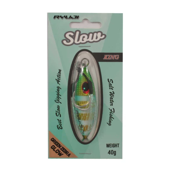 RYUJI SLOW KING JIG  GREEN ZEBRA GLOW 60GR - 2