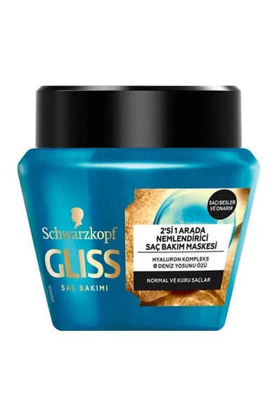 Schwarzkopf Gliss Aqua Revive 2'si 1 Arada Nemlendirici Saç Maskesi 300 ml