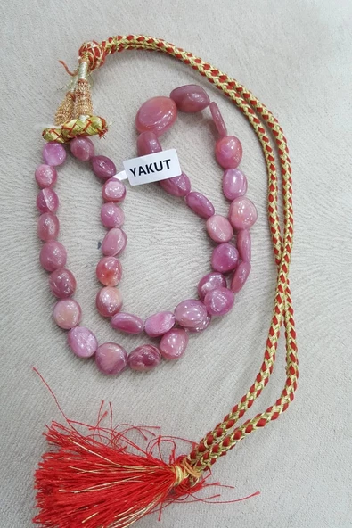 Yakut Kolye Doğal Taş Yakut 1 cm taşlı Kolye Yakut Gücün Taşı - 5