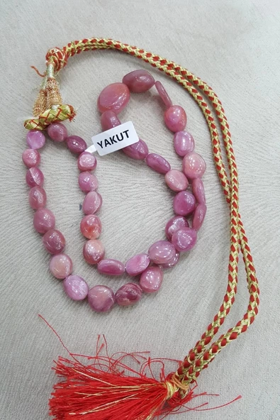 Yakut Kolye Doğal Taş Yakut 1 cm taşlı Kolye Yakut Gücün Taşı - 4