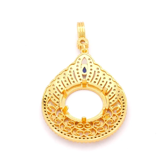 Çeyrek Altın Çerçeveli Kolye Ucu Altın Kaplama TGR-691 - Resim 5