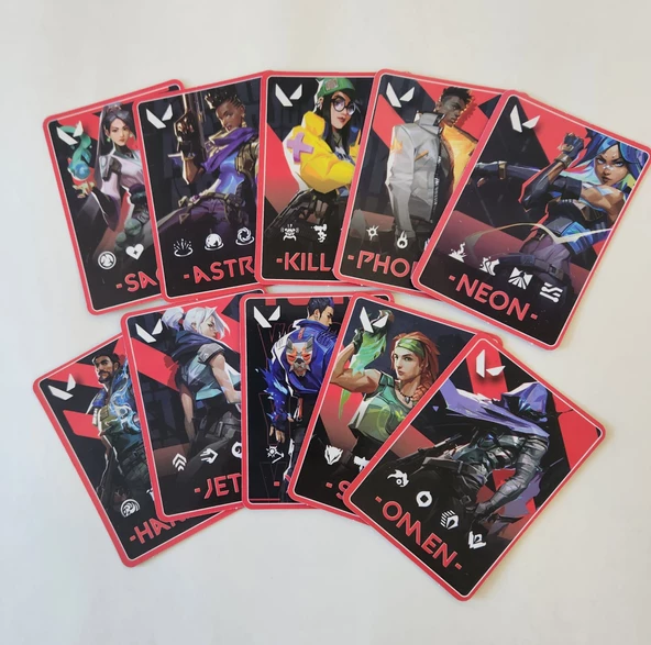 Valorant Oyun Kartları 10 Kart 50 Farklı Karakter - 3