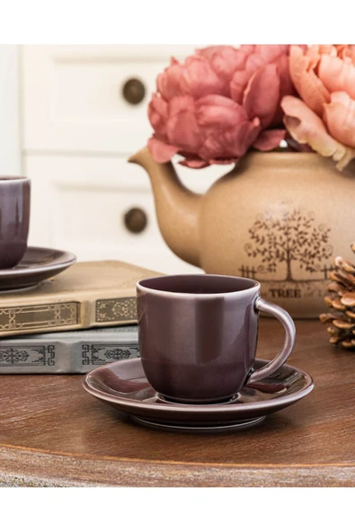 Madame Coco Morane 2 Kişilik Kahve Fincanı Takımı - Mürdüm - 90 Ml ürün görseli 1