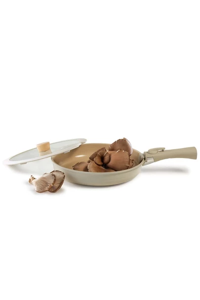 NEOFLAM Midas Bej 9 Parça Ayrılabilen Saplı İç İçe Geçebilen Tencere Tava Seti - Resim 5