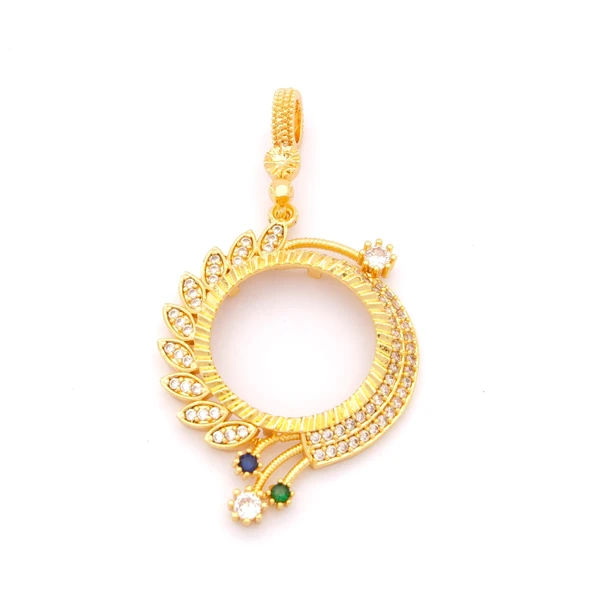 Yarım Altın Çerçeveli Kolye Ucu Altın Kaplama Yuvarlak TGR-617 ürün görseli 1
