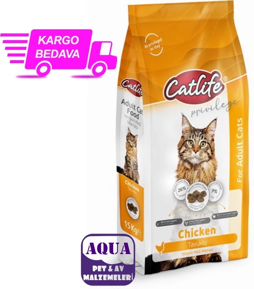 Catlife Tavuklu Yetişkin Kedi Maması 15 Kg