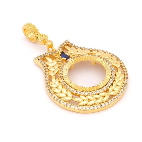 Çeyrek Altın Çerçeveli Kolye Ucu Altın Kaplama TGR-698 - Resim 3