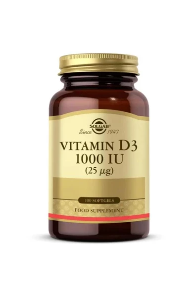 Solgar Vitamin D3 1000 IU 100 Kapsül - SKT:09/2026
