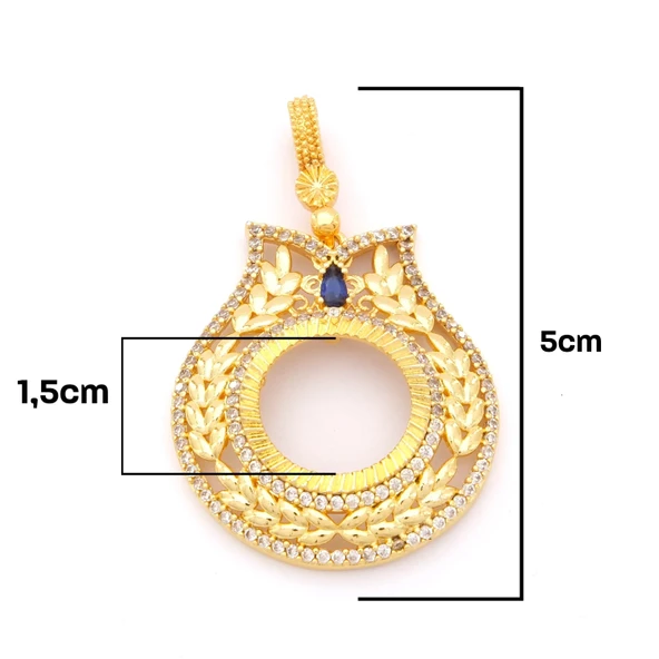 Çeyrek Altın Çerçeveli Kolye Ucu Altın Kaplama TGR-698 - Resim 2