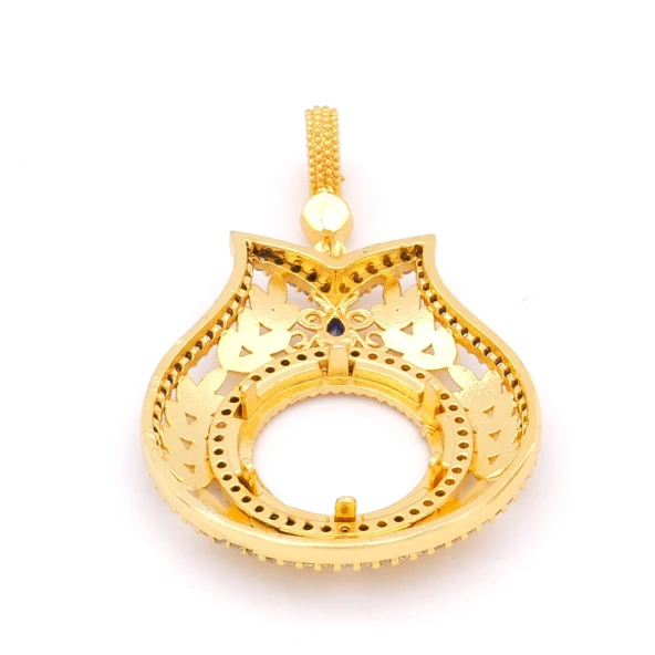 Çeyrek Altın Çerçeveli Kolye Ucu Altın Kaplama TGR-698 - Resim 5