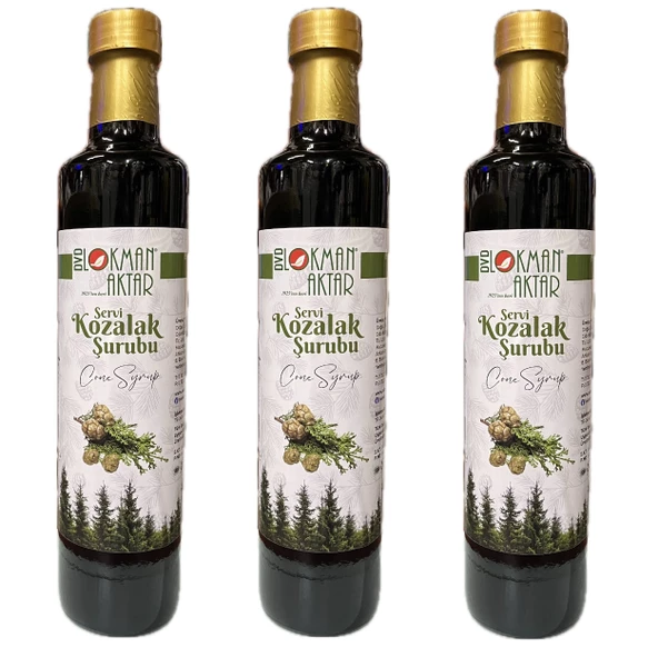 Servi Kozalağı Şurubu 500ml Cupressus Sempervirens 3 Adet, Lokman Aktar