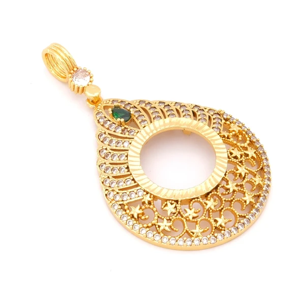 Çeyrek Altın Çerçeveli Kolye Ucu Altın Kaplama TGR-692 - Resim 3