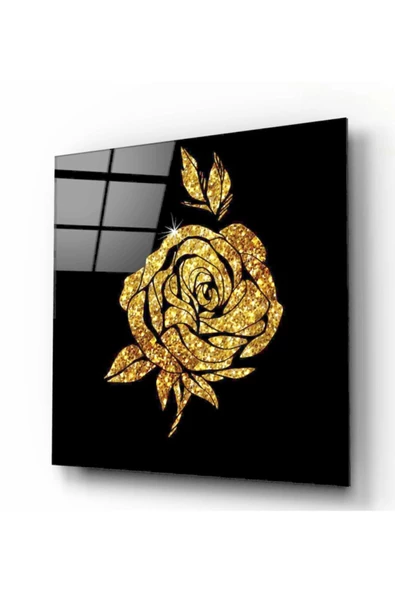 Gold Dekoratif ve Modern Cam Tablo