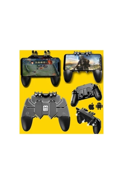 Memo Pubg Mobile Gamepad Kontroller 6 Parmak Kullanım Joystick Ak 66 + Terletmez Parmak Eldiven - 2