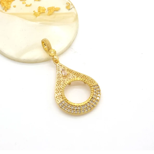 Çeyrek Altın Çerçeveli Kolye Ucu Altın Kaplama TGR-704 ürün görseli