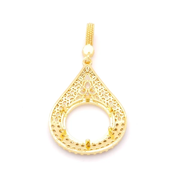 Çeyrek Altın Çerçeveli Kolye Ucu Altın Kaplama TGR-704 - Resim 6