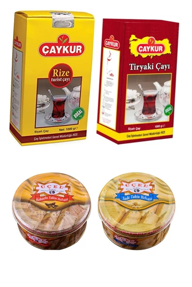 Çaykur Çaykur Tiryaki+ Rize (1000)gr +üçel Kakaolu+üçel Sade Tahin Helvası (830+830)gr