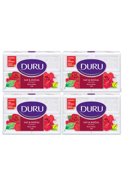 Duru Duru Saf & Doğal Kaynaklı Gül 16 Adet Beyaz Kalıp Sabun 4x600gr