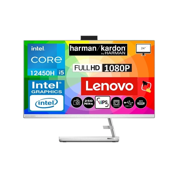 Ideacentre 24IAP7 Intel Core I5-12450H 64GB 1tb SSD UHD Graphics 24'' Fhd IPS W11P F0GH01GDTR Bilgisayar+ Snertech ürün görseli