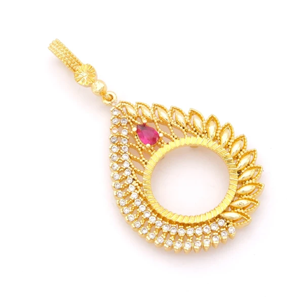 Çeyrek Altın Çerçeveli Kolye Ucu Altın Kaplama TGR-682 - Resim 3