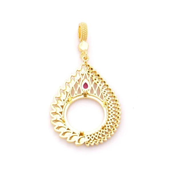 Çeyrek Altın Çerçeveli Kolye Ucu Altın Kaplama TGR-682 - Resim 5
