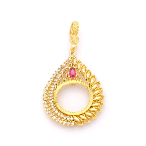 Çeyrek Altın Çerçeveli Kolye Ucu Altın Kaplama TGR-682 ürün görseli