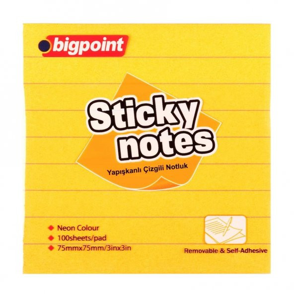 BIGPOINT YAPISKANLI KAGIT 75X75 CIZGILI TURUN(810) ürün görseli