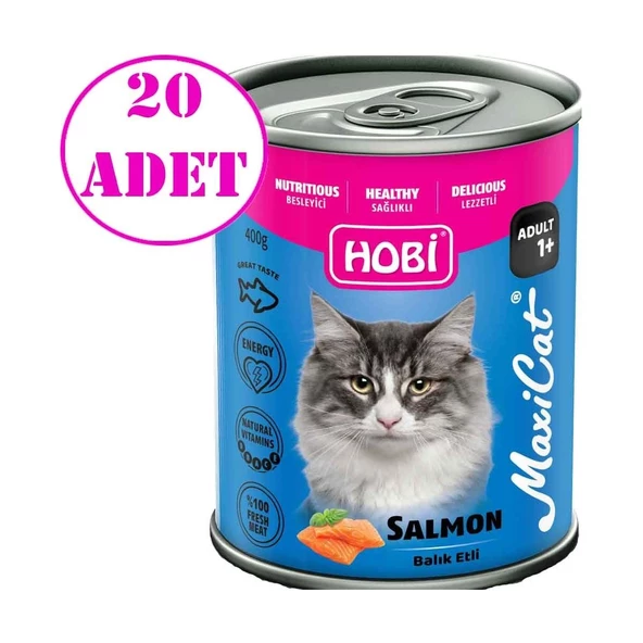 Maxicat Somon Balıklı Yetişkin Kedi Konservesi 400 gr 20 Ad