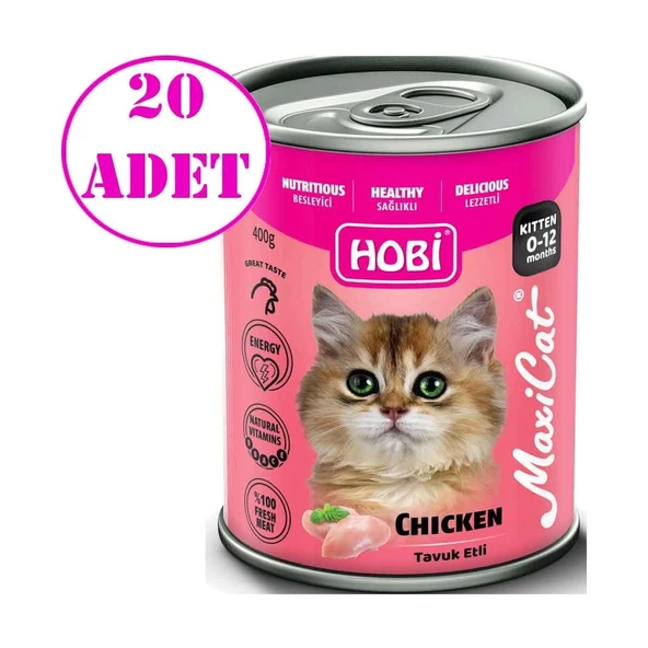 Maxicat Tavuklu Yavru Kedi Konservesi 400 gr 20 Ad